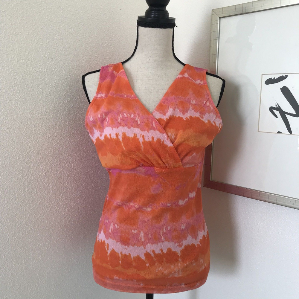 CHAPS Classics Orange Top size L Stretch Mesh